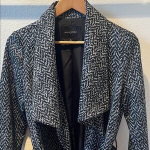 Banana Republic Black and White Coat Herringbone or Chevron pattern Size 6